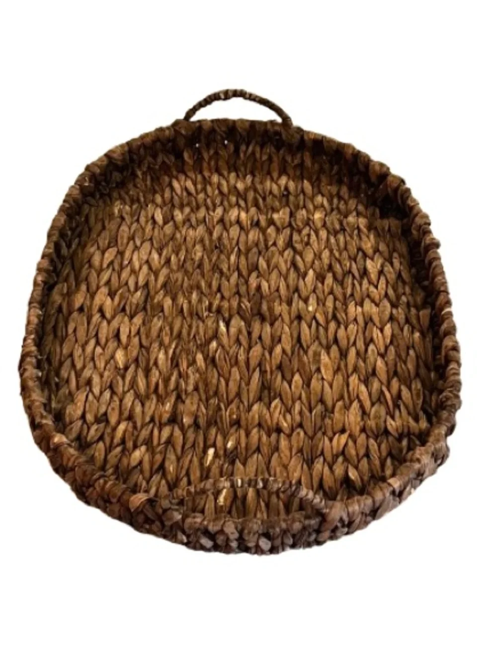 NWOT- Large Oval Woven Water Hyacinth Serving Tray with Handles
